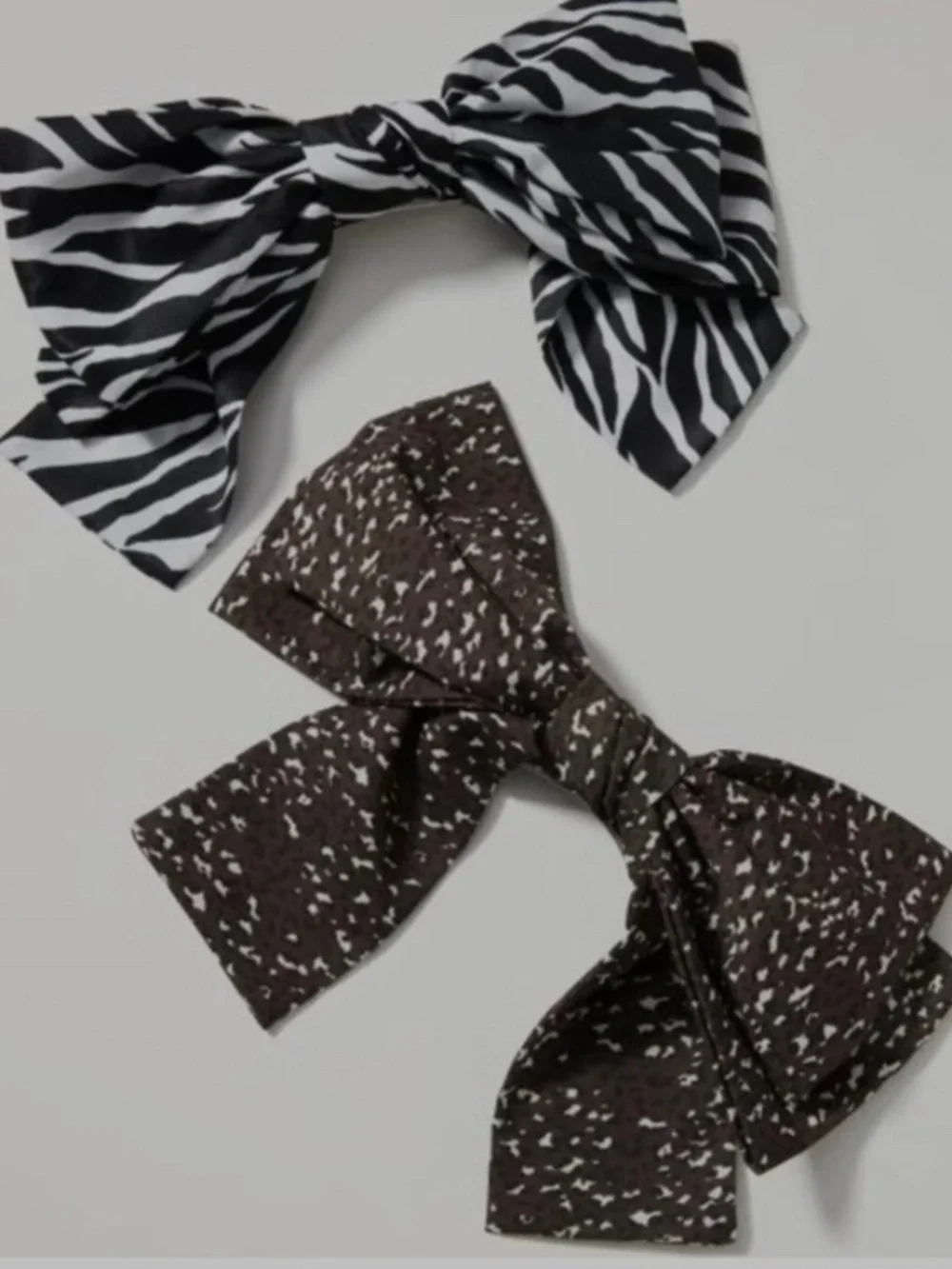 XL Oversized Hair Bow Set of 2 Coquette Zebra Leopard Anthropologie NWT